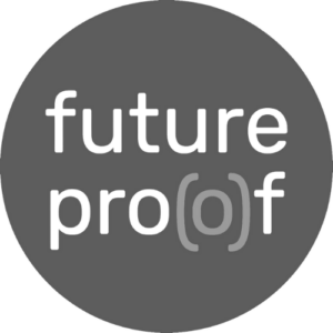 Cirkel met tekst Futureprof(o)f
